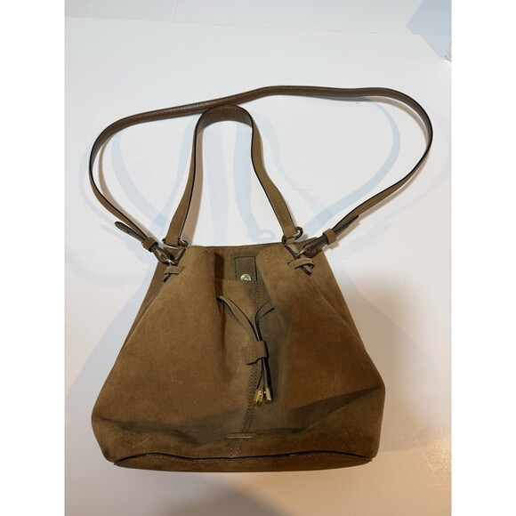 Lauren Ralph Lauren Handbags - Lauren Ralph Lauren Dryden Diana Suede Leather Bucket Large Tote Shoulder Bag
